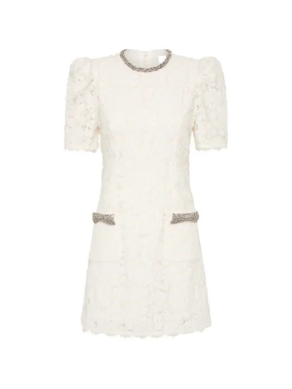 rebecca vallance white mini dress Rebecca Vallance, Bridal Dillon embellished lace minidress, Women, White, L, Dresses, Cotton blend