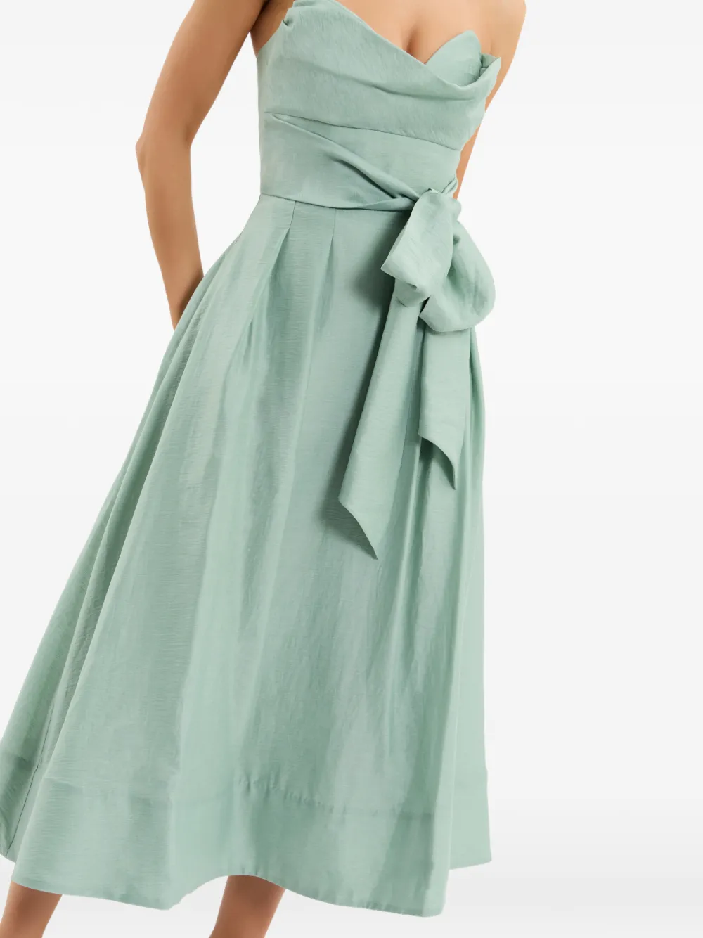 Rebecca Vallance Serenity strapless midi-jurk Groen