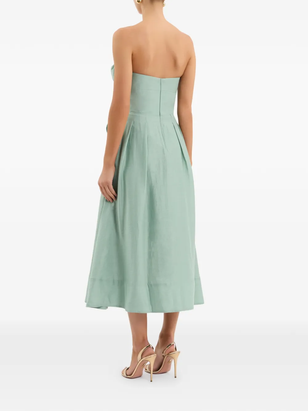 Rebecca Vallance Serenity strapless midi-jurk Groen