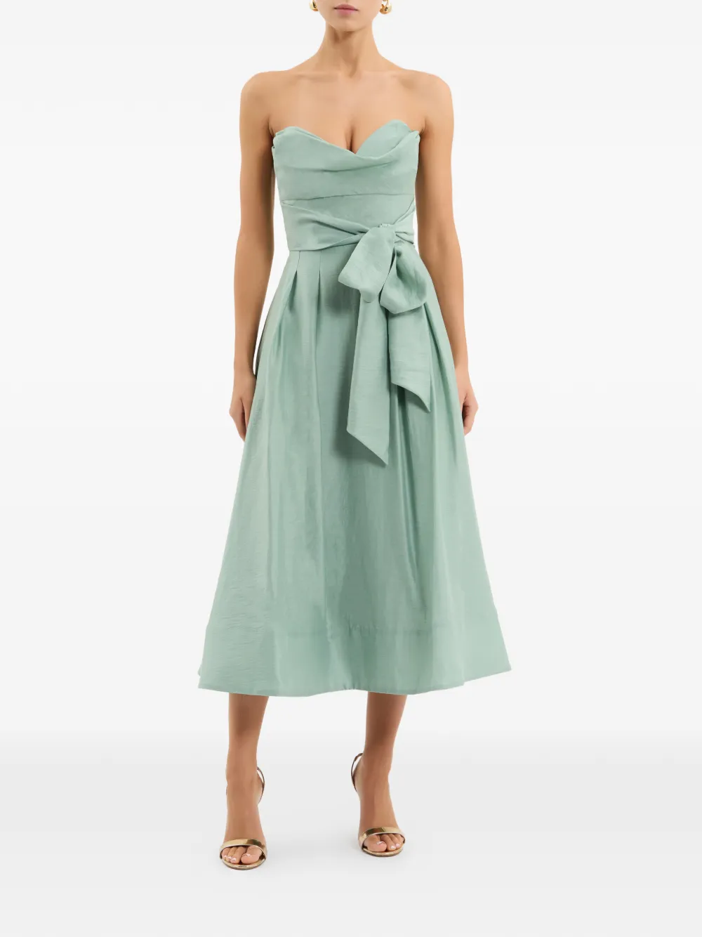 Rebecca Vallance Serenity strapless midi-jurk Groen