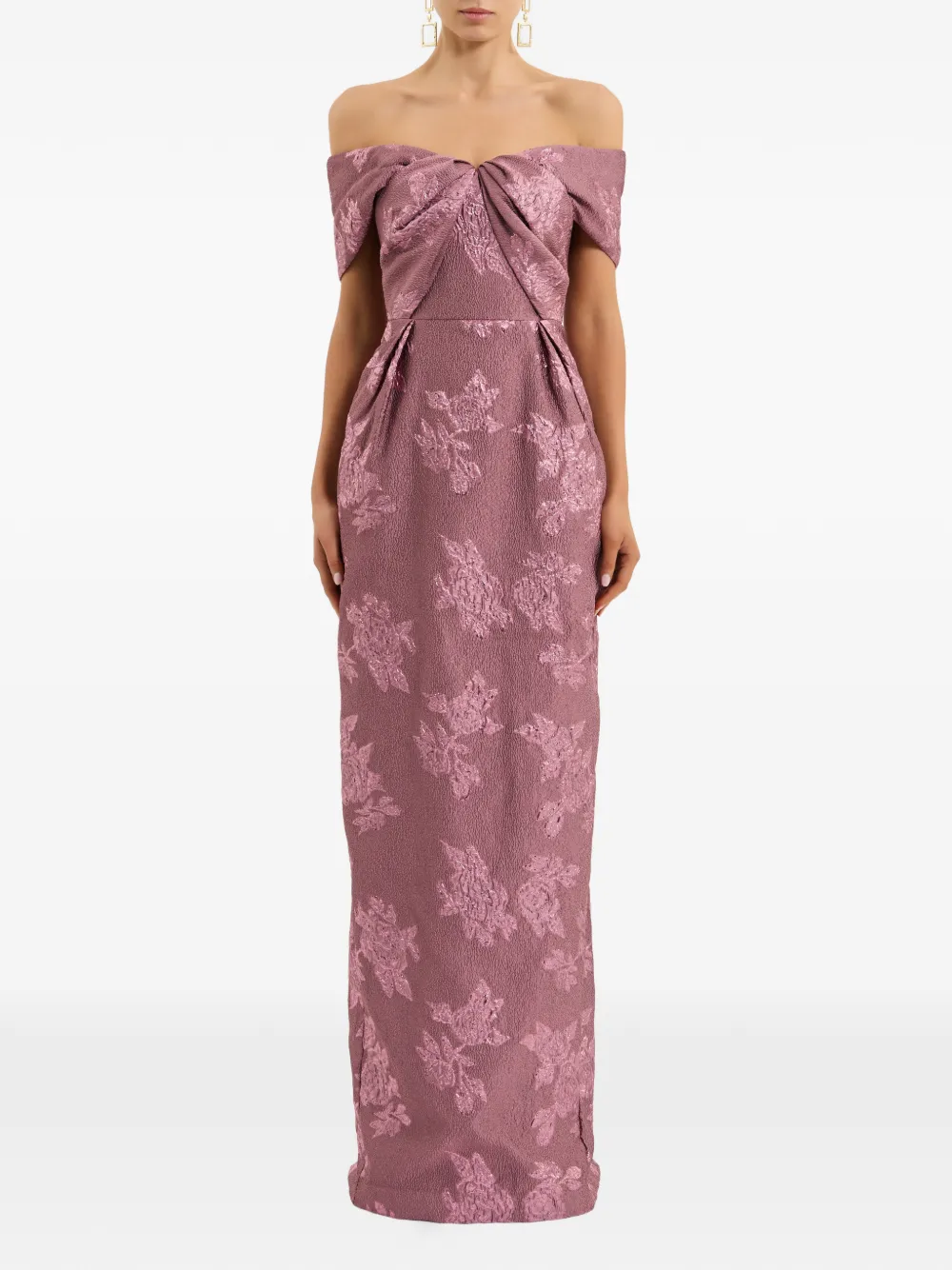 Rebecca Vallance Levinia off-shoulder maxi-jurk met bloemenprint Roze