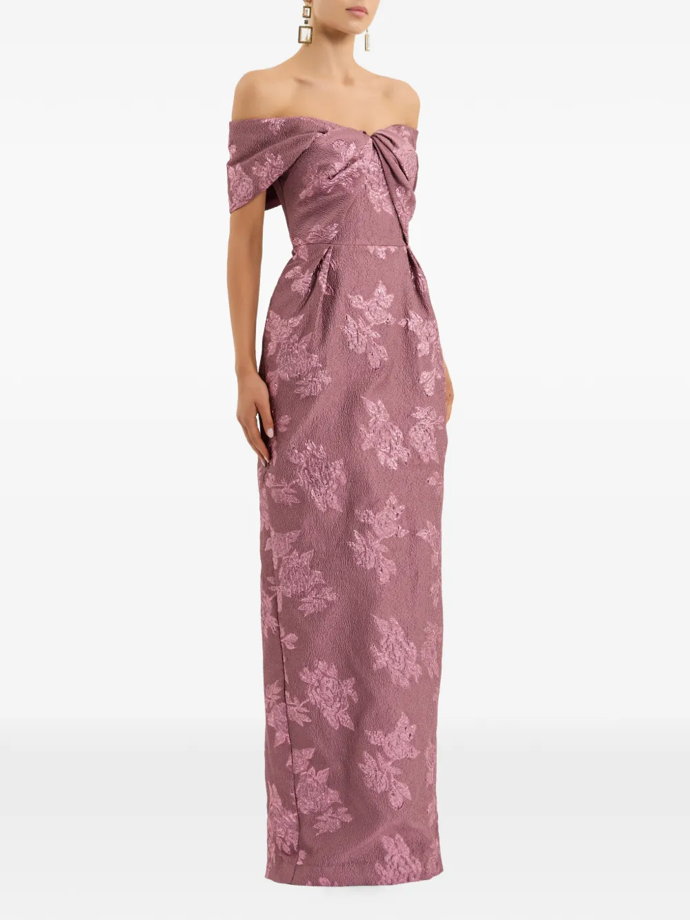 Rebecca Vallance Levinia off-shoulder maxi-jurk met bloemenprint Roze