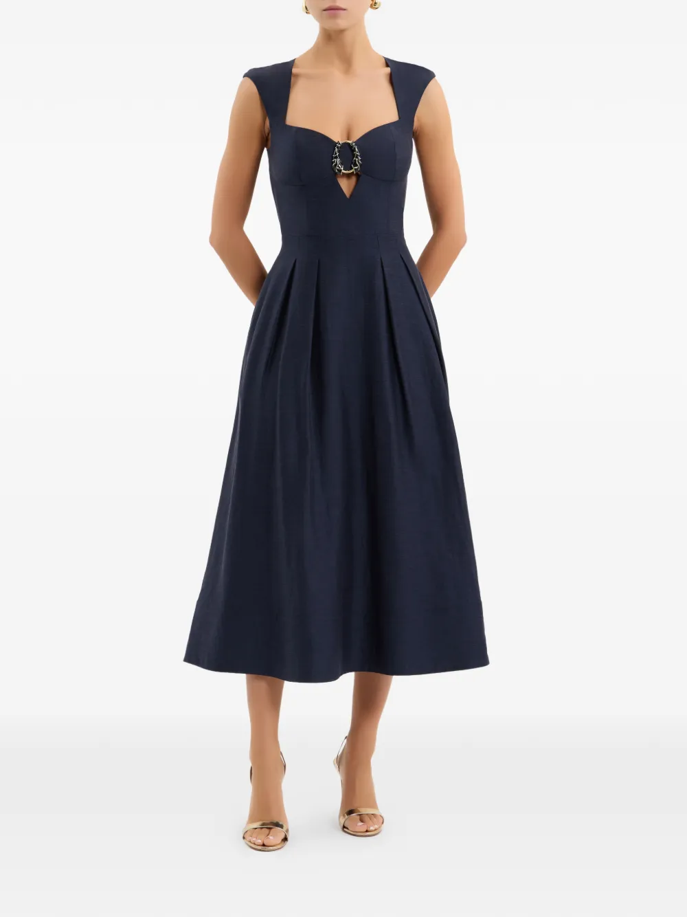 Rebecca Vallance Serenity midi-jurk met O-ring Blauw
