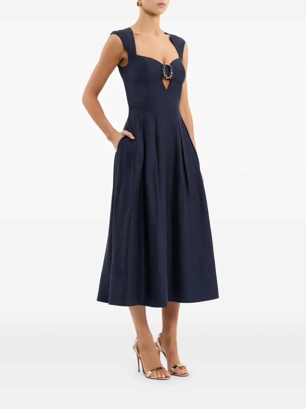 Rebecca Vallance Serenity midi-jurk met O-ring Blauw