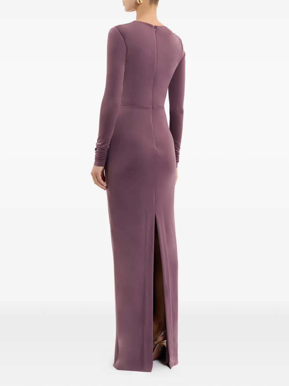 Rebecca Vallance Nala maxi-jurk met broche en lange mouwen Paars