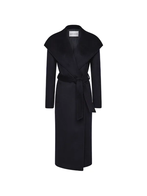 Rebecca Vallance Bower Belted Wool Coat in Blue