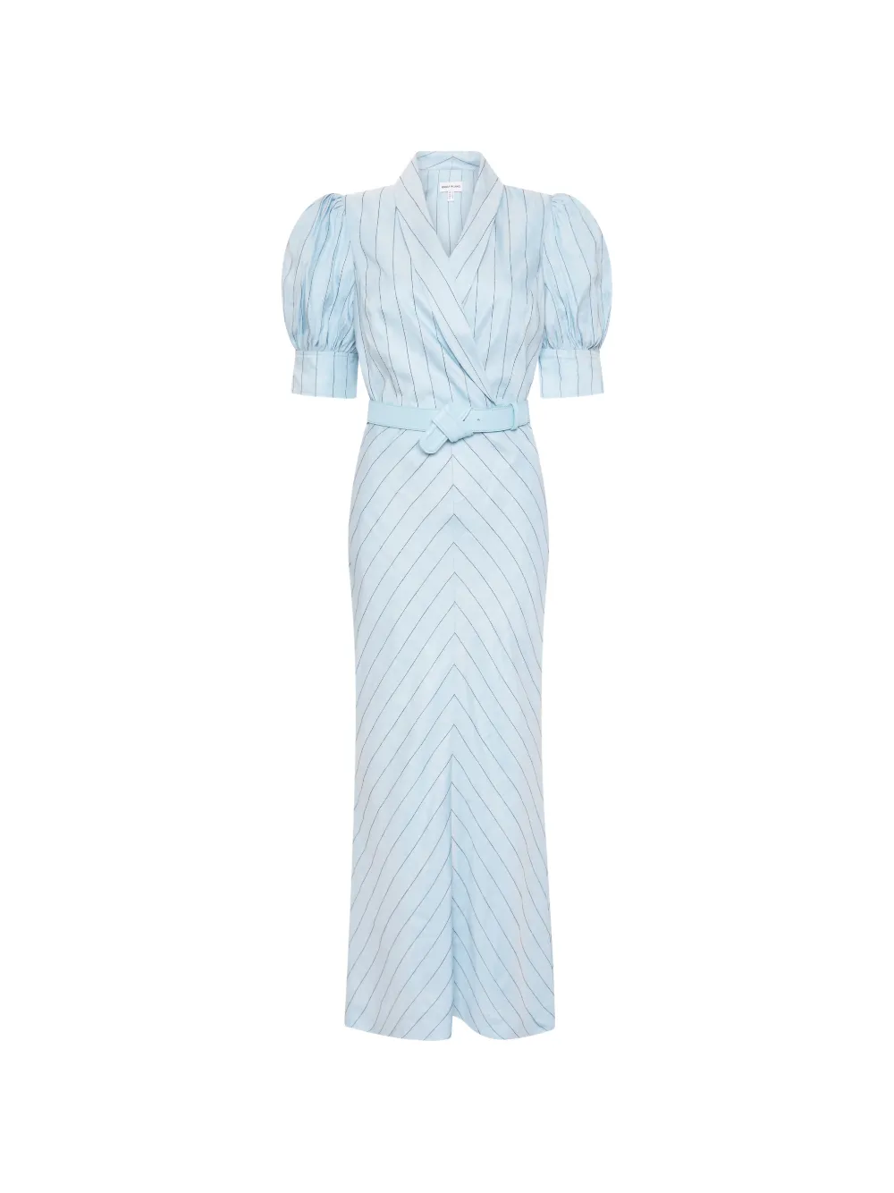Rebecca Vallance Abito midi con cintura e maniche a palloncino - Blu
