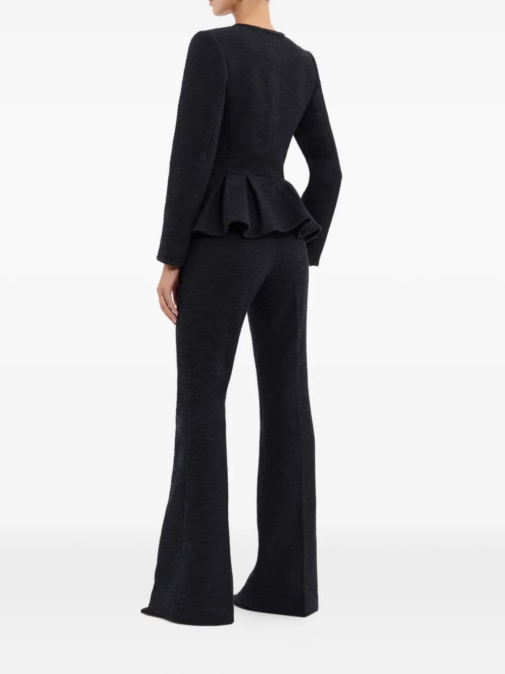 Rebecca Vallance London button-up peplum jack Blauw