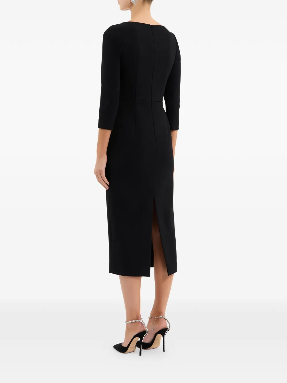 Rebecca Vallance Harlynn midi-jurk met verfraaide hals Zwart