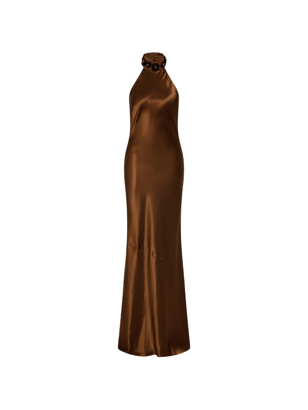 Rebecca Vallance Maxi-jurk met halternek Bruin