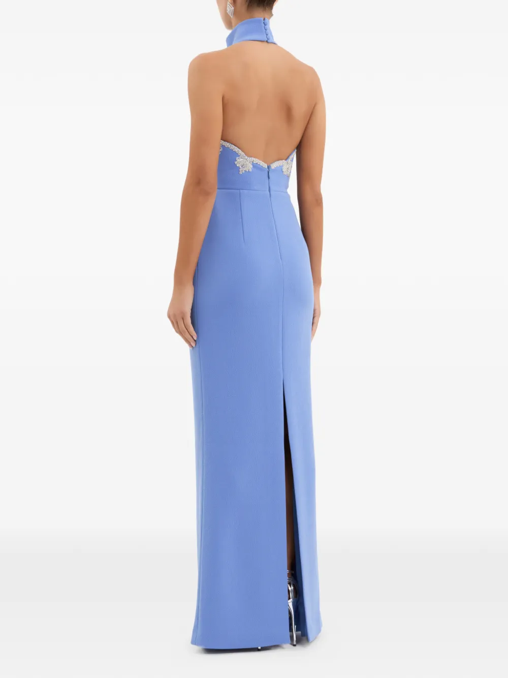 Rebecca Vallance Harlynn avondjurk met halternek Blauw