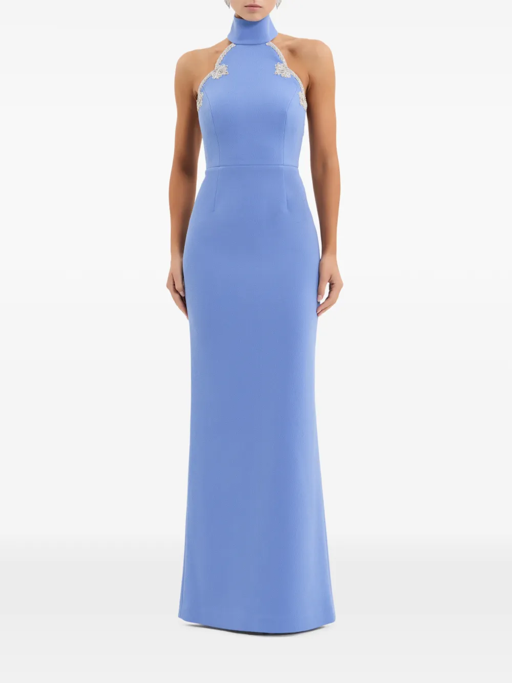 Rebecca Vallance Harlynn avondjurk met halternek Blauw