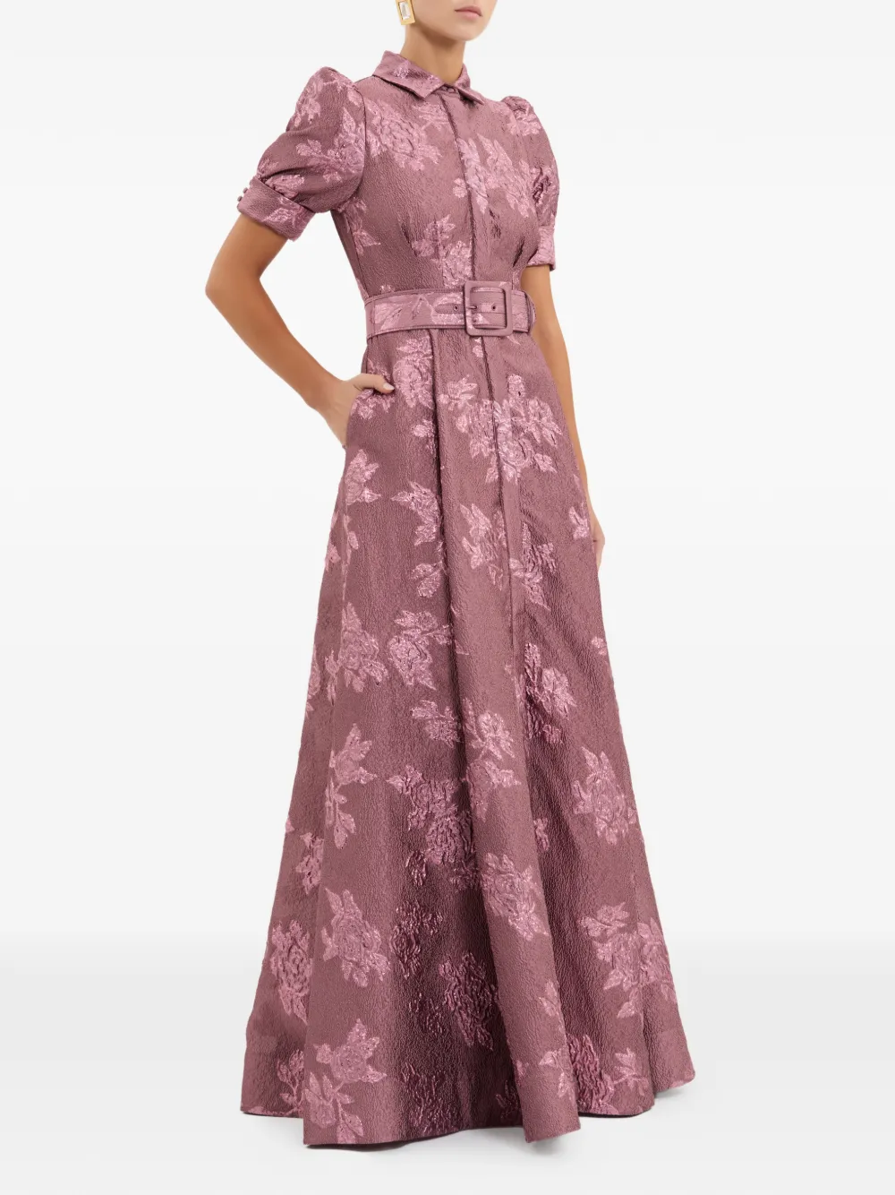 Rebecca Vallance Annette maxi-jurk met bloemenprint en ceintuur Paars