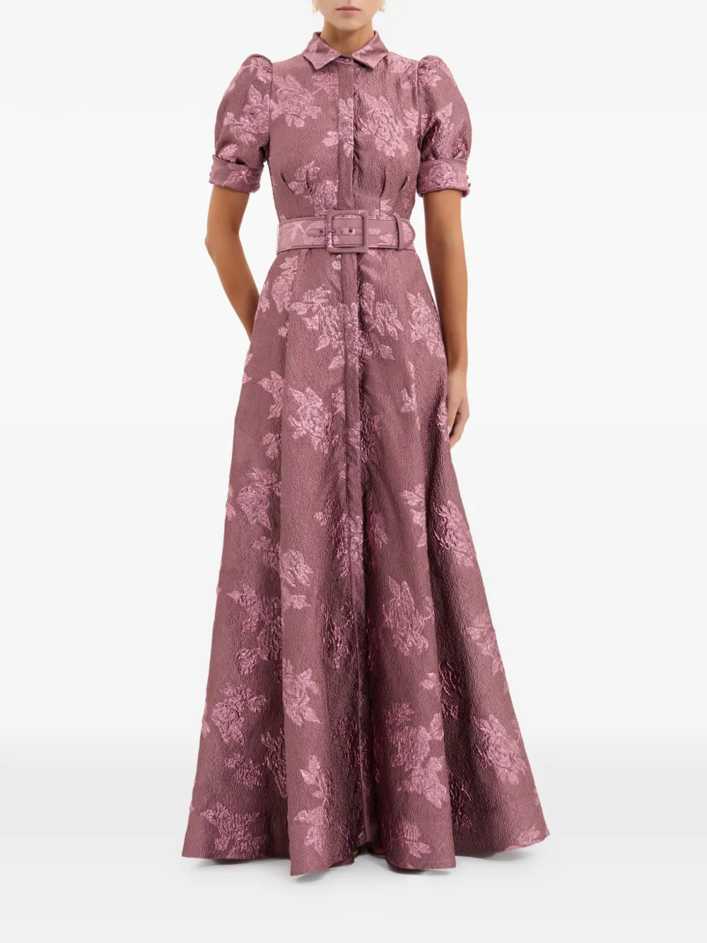 Rebecca Vallance Annette maxi-jurk met bloemenprint en ceintuur Paars