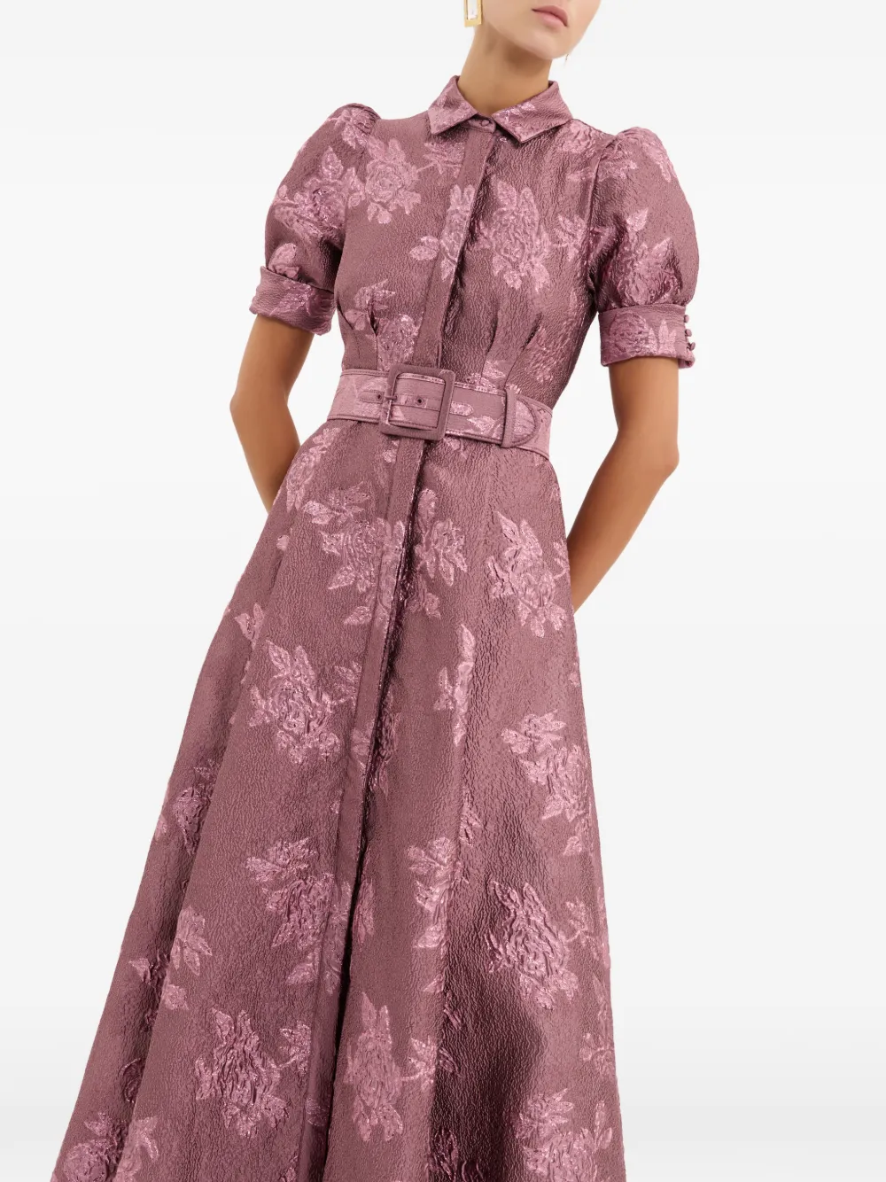 Rebecca Vallance Annette maxi-jurk met bloemenprint en ceintuur Paars