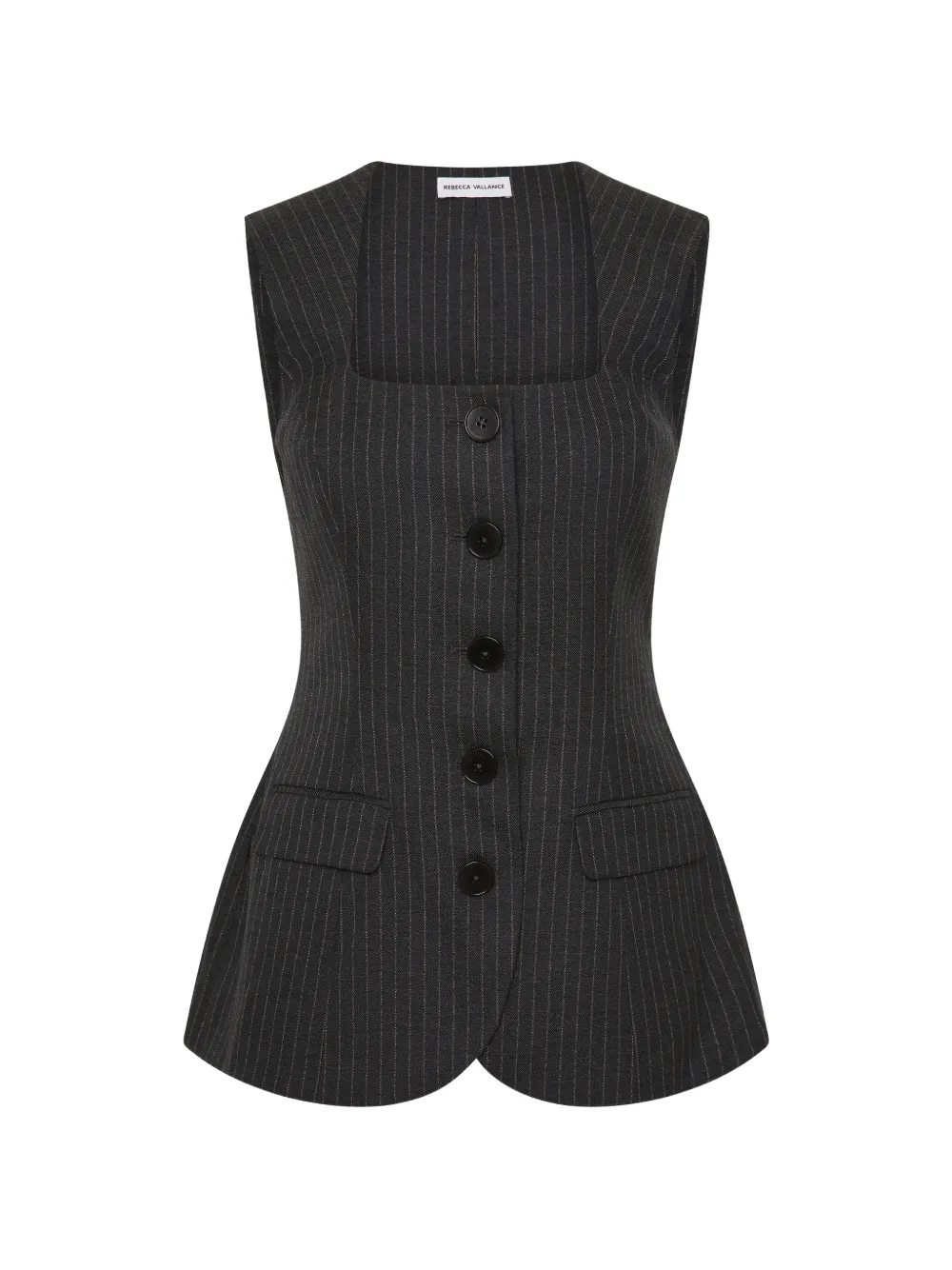 Rebecca Vallance Harri pinstripe button-up top - Grey