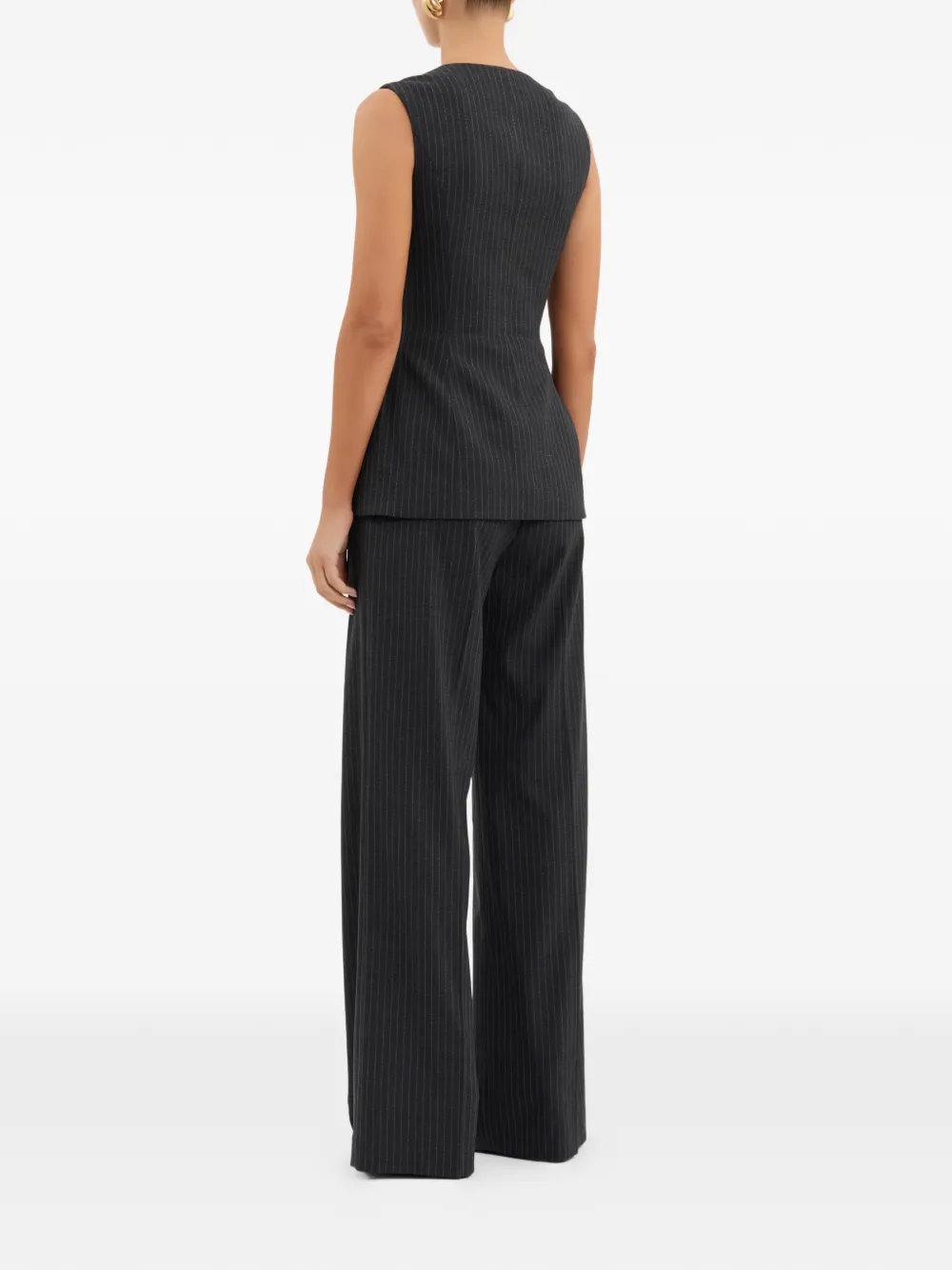 Rebecca Vallance Harri button-up top met krijtstreep Grijs