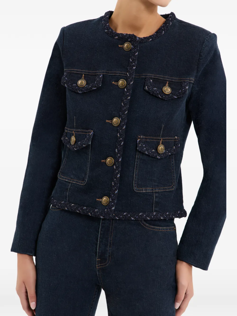 Rebecca Vallance Kairo jack met knopen Blauw