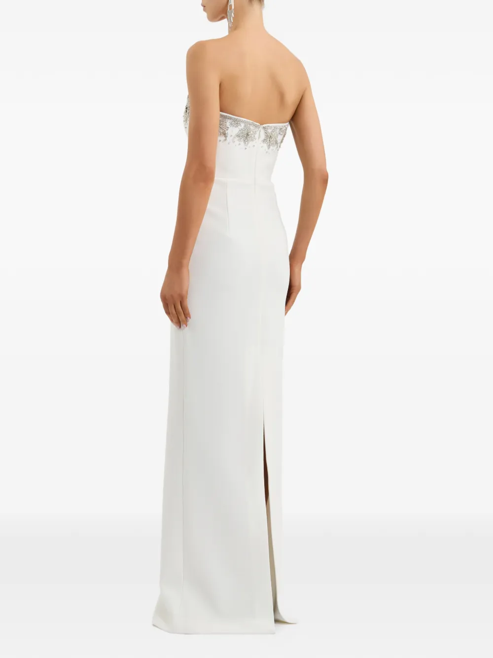 Rebecca Vallance Melva strapless maxi-jurk met kralen Wit