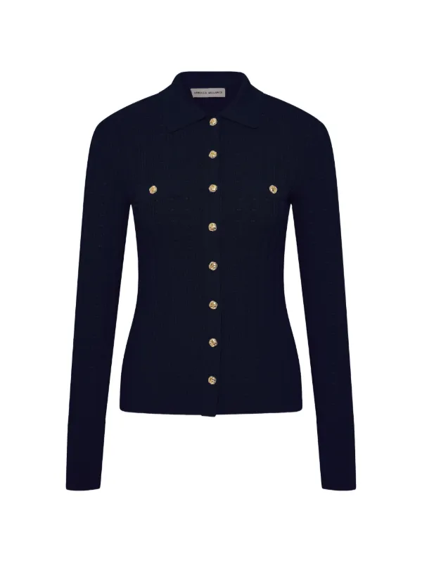Rebecca Vallance Natalie Button-embellished Cardigan in Blue