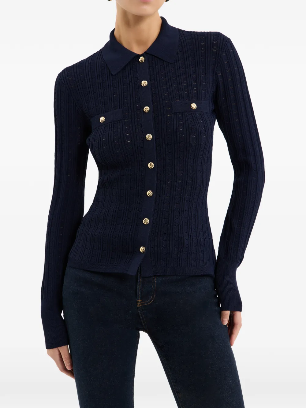 Rebecca Vallance Natalie vest verfraaid met knopen Blauw