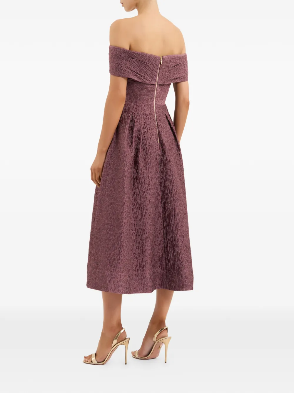 Rebecca Vallance Adalin off-shoulder midi-jurk Paars