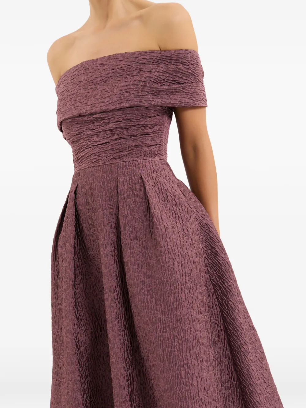 Rebecca Vallance Adalin off-shoulder midi-jurk Paars