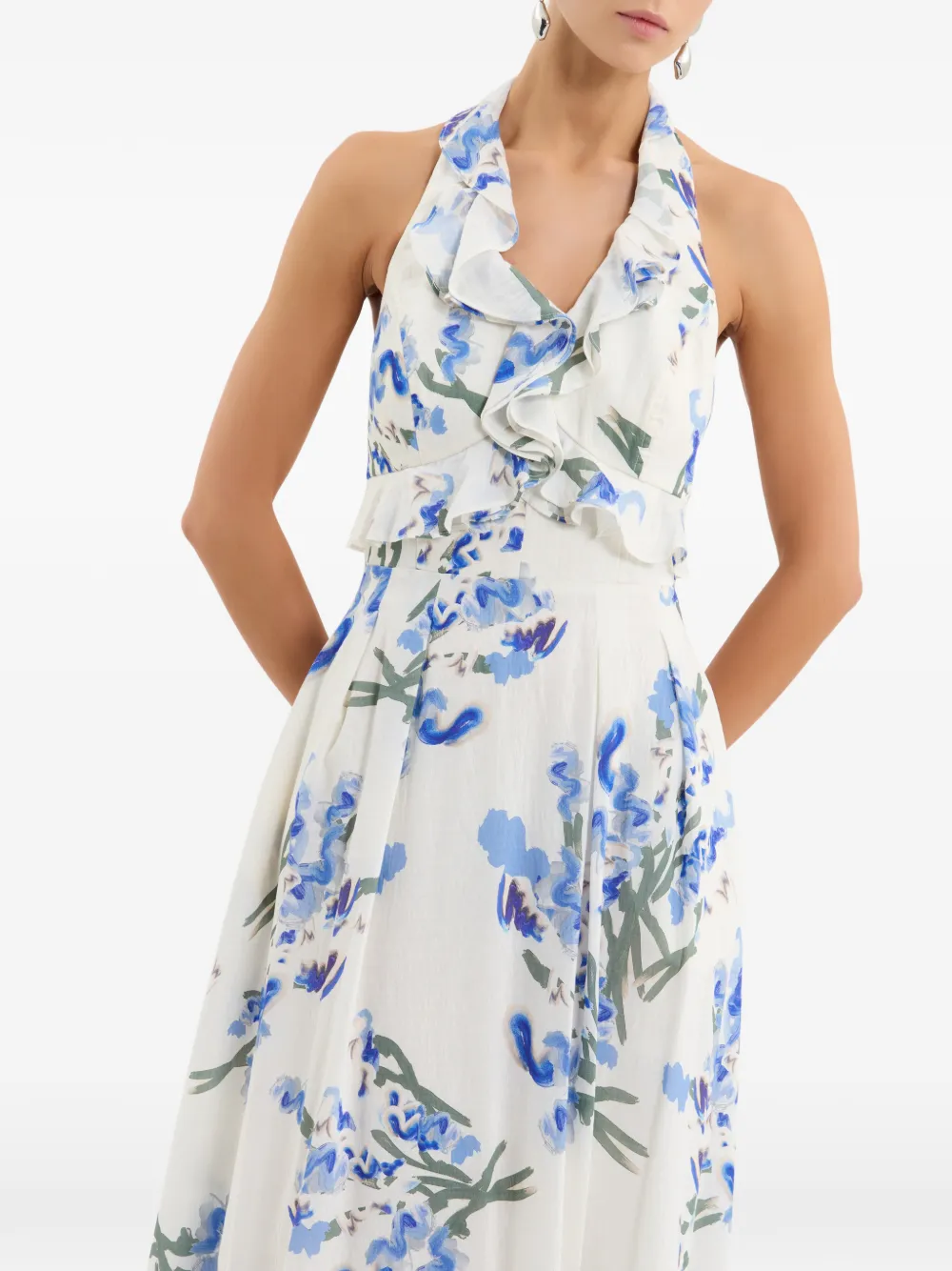 Rebecca Vallance Bluebell Meadow maxi-jurk met bloemenprint Wit
