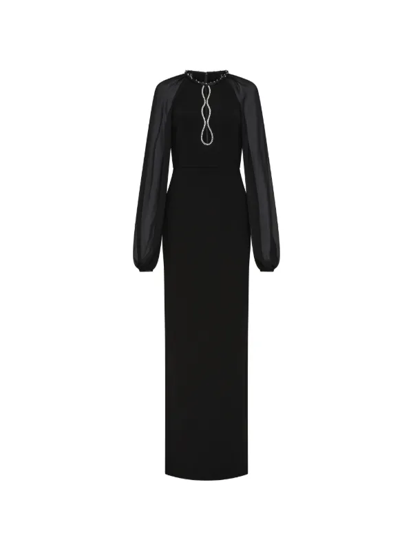 Rebecca Vallance Livia Long Sleeve Gown in Black