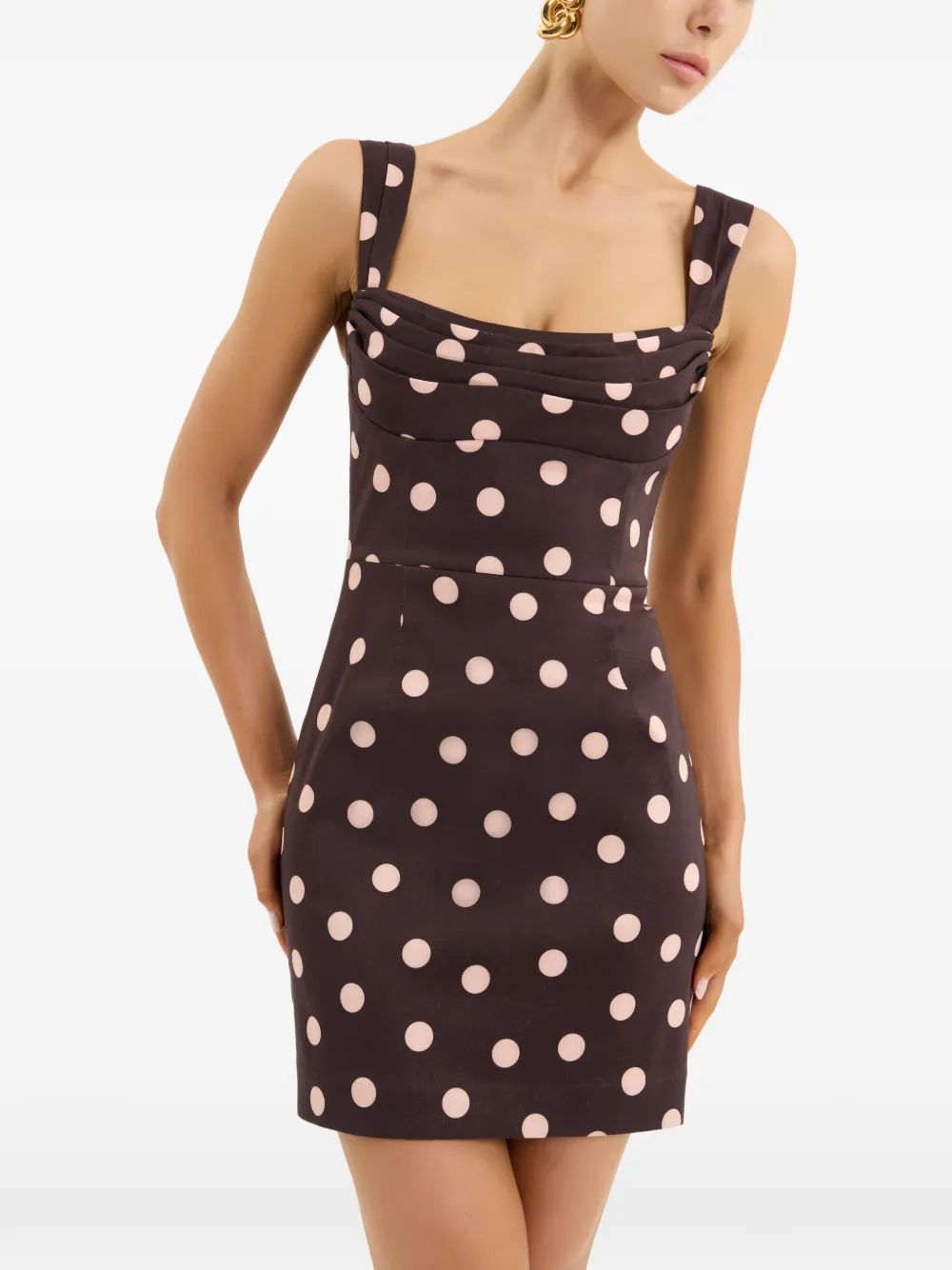 Rebecca Vallance Mini-jurk met stippen Bruin