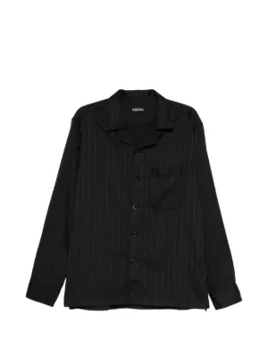 Gucci vertical-stripe semi-sheer Shirt | Black | FARFETCH