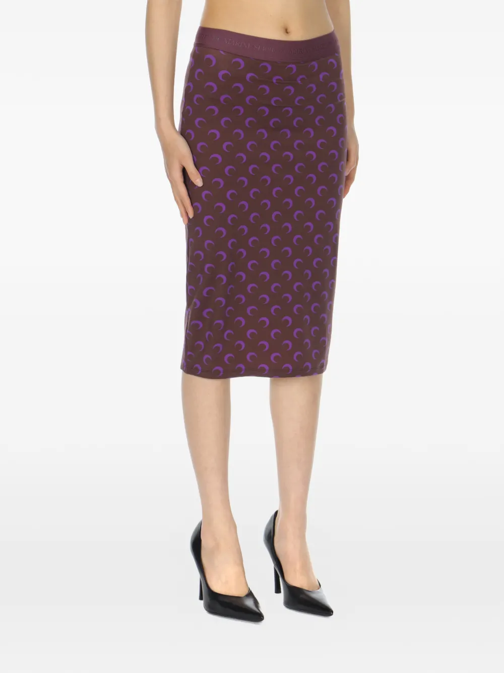  Marine Serre Moon-print Skirt - Purple 