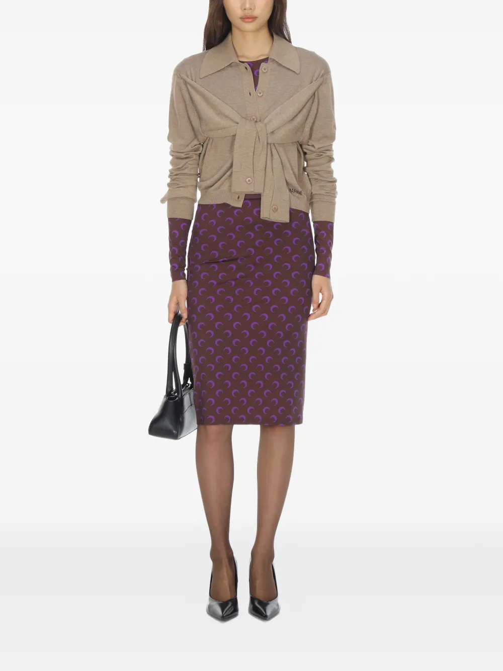  Marine Serre Moon-print Skirt - Purple 