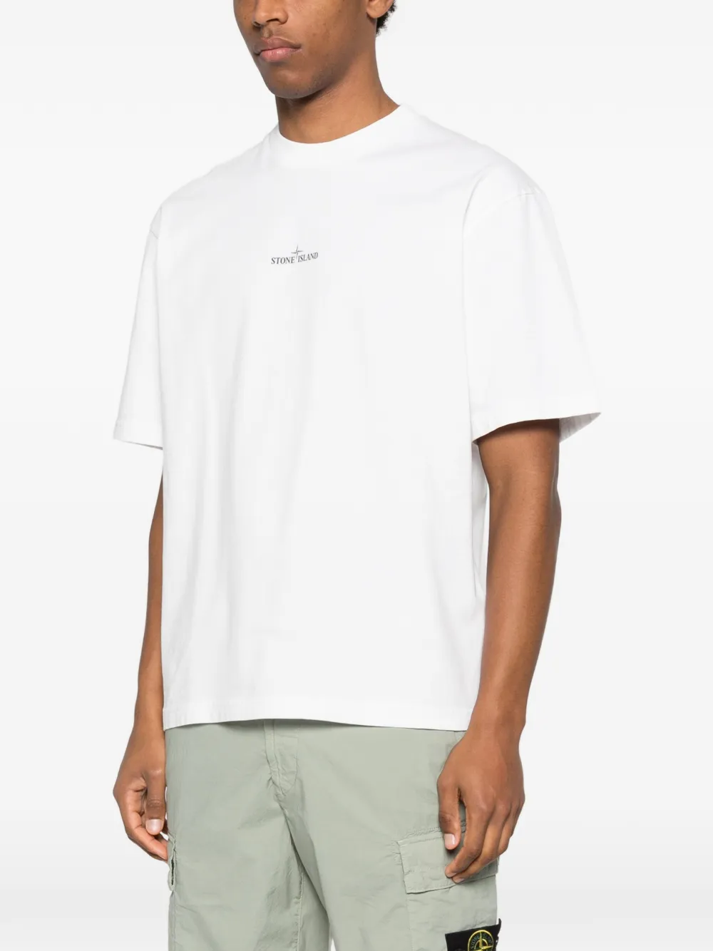 Stone Island T-shirt met logoprint Wit