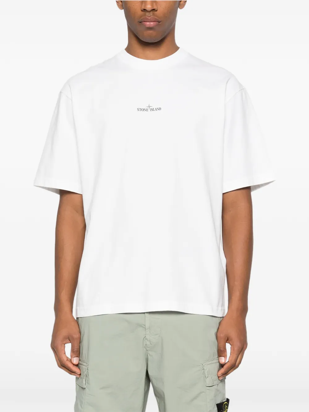 Stone Island T-shirt met logoprint Wit