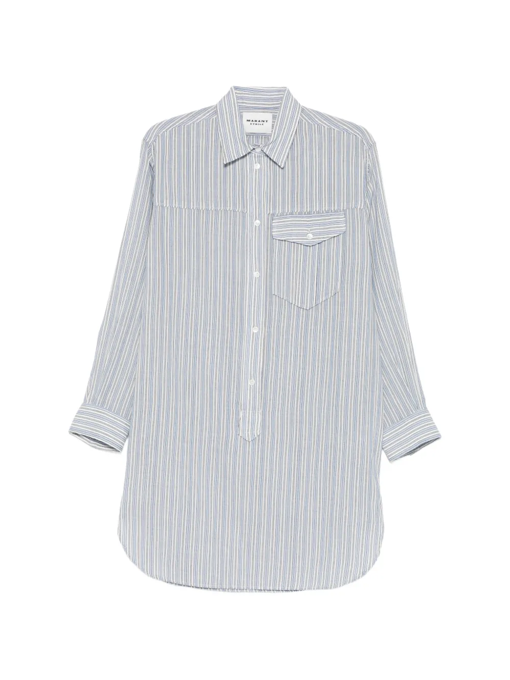 MARANT ÉTOILE Loriane striped chest-pocket shirt dress - Blu