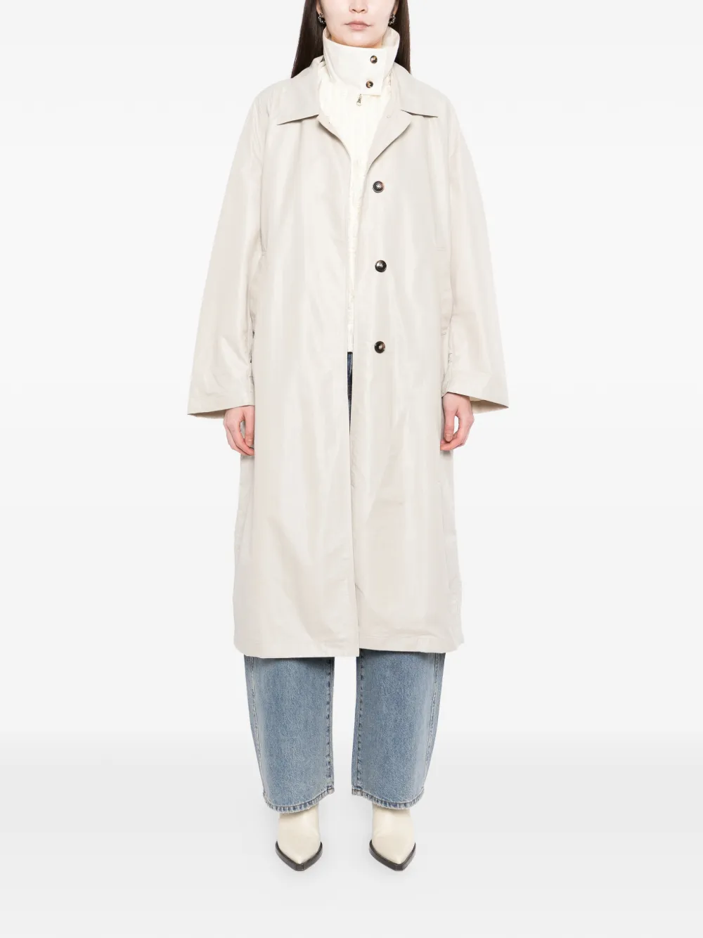  Ych Single-breasted Coat - Neutrals 