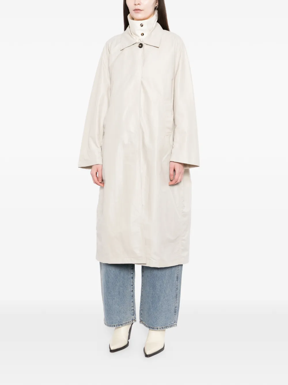 Ych Single-breasted Coat - Neutrals 