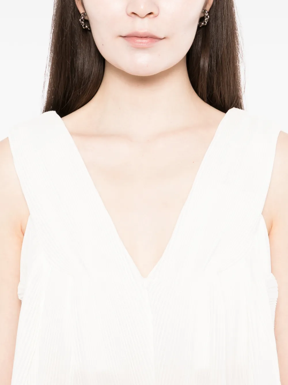 CO COLLECTION Gekreukte maxi-jurk Wit