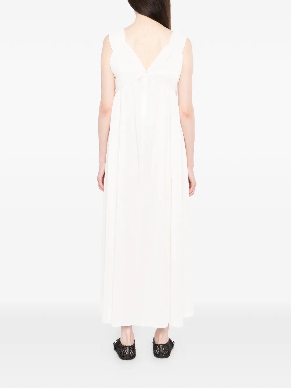 CO COLLECTION Gekreukte maxi-jurk Wit