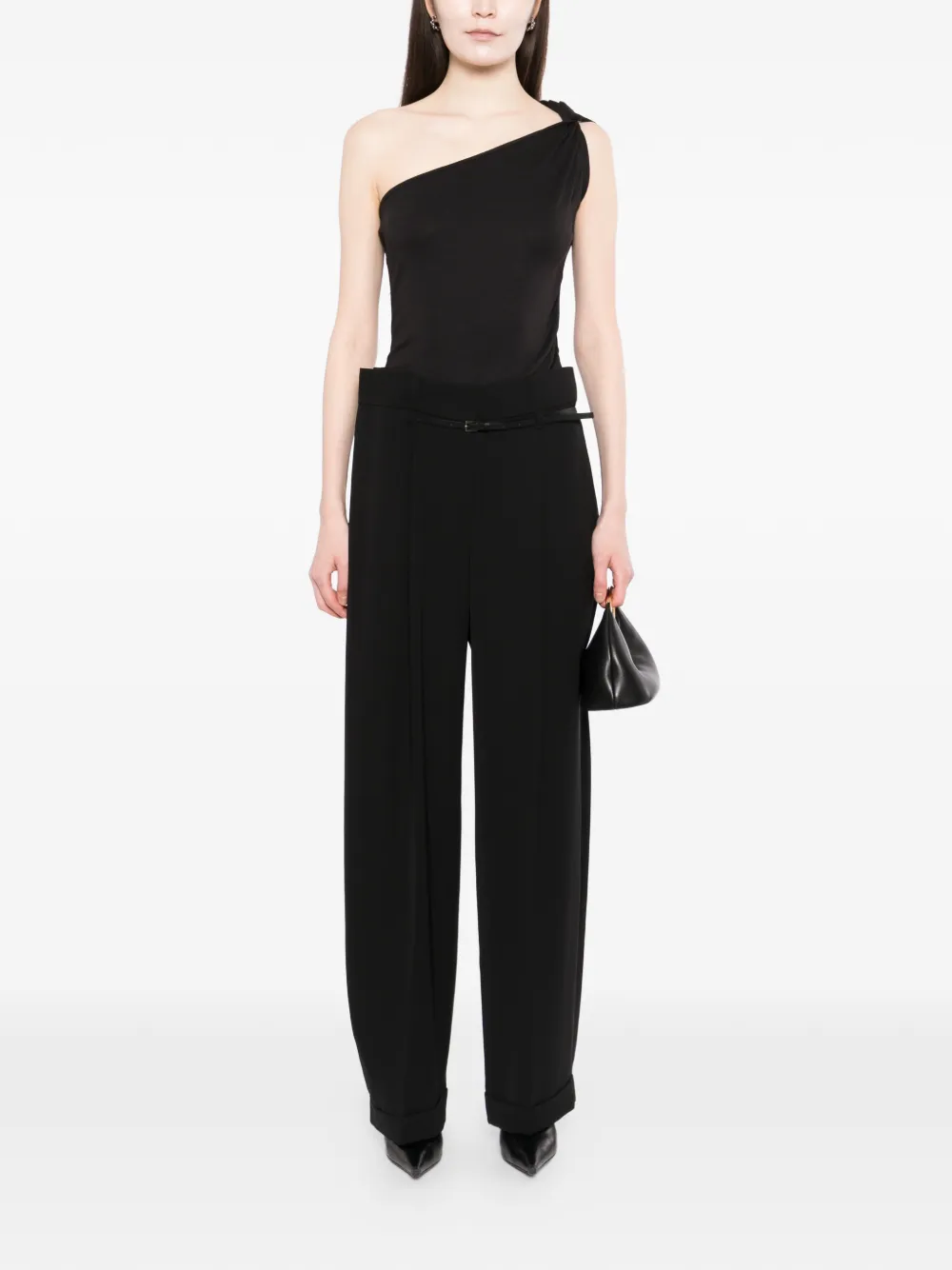  Ych Knitted One-shoulder Top - Black 