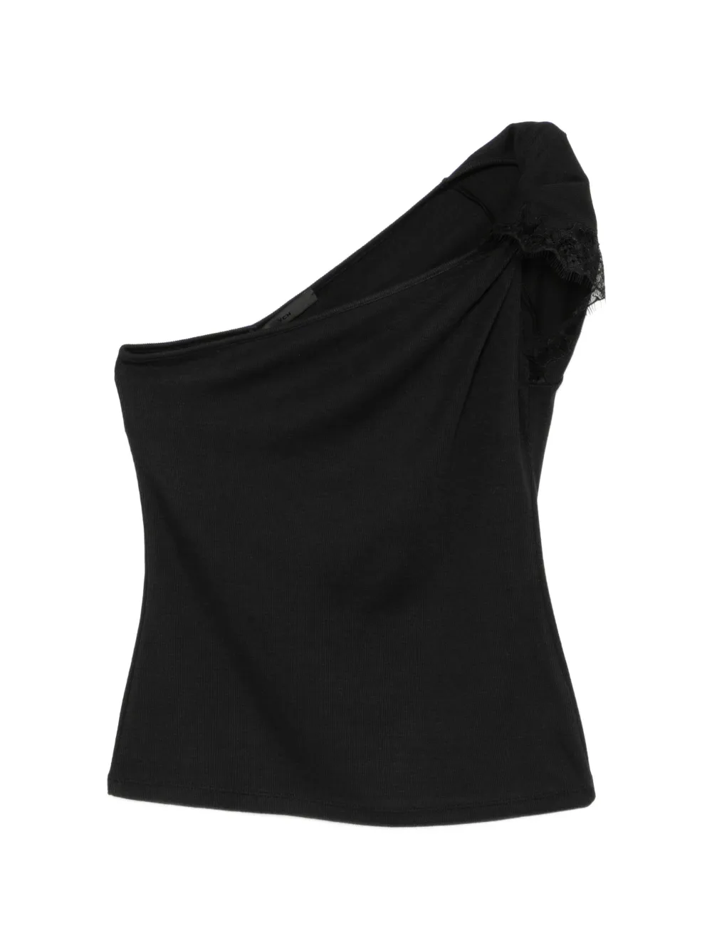 YCH Gestricktes One-Shoulder-Top - Schwarz