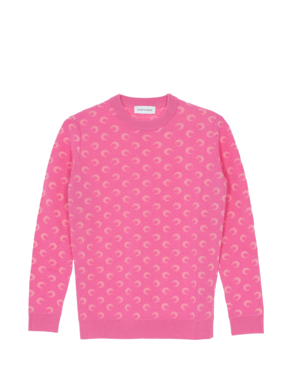 Marine Serre Moon-jacquard crew-neck sweater - Rosa