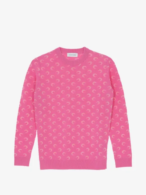 Marine Serre pull à motif en jacquard et encolure ras du cou Moon
