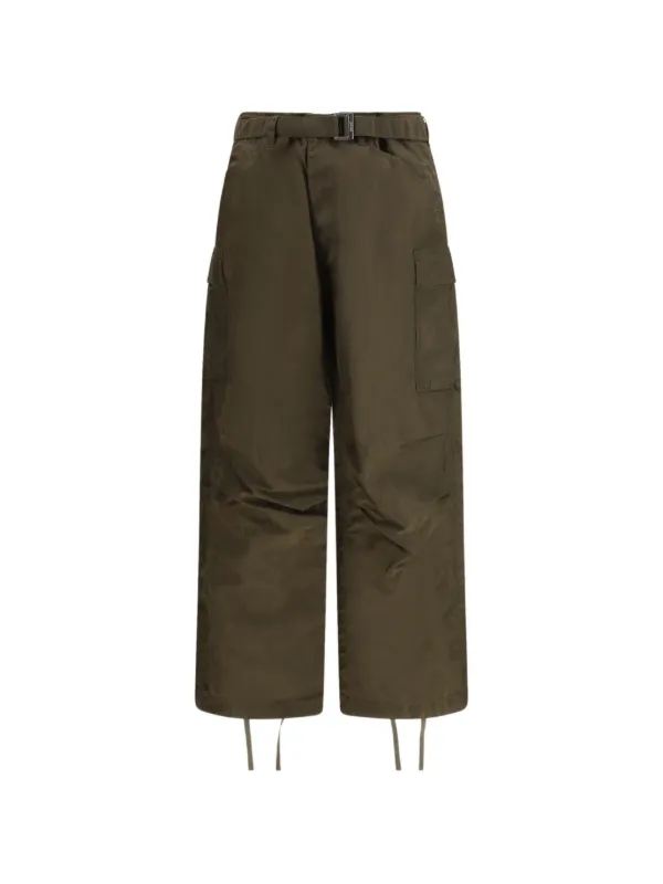 Sacai Twill Cargo Pants in Green