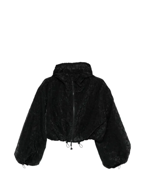 Cecilie Bahnsen Hooded Crop Jacket in Black