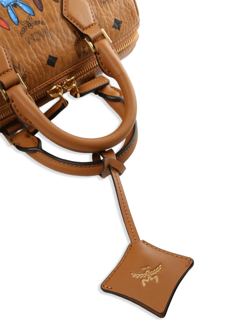  Mcm Small Ella Vi Boston Top Handle Tote Bag - Brown 