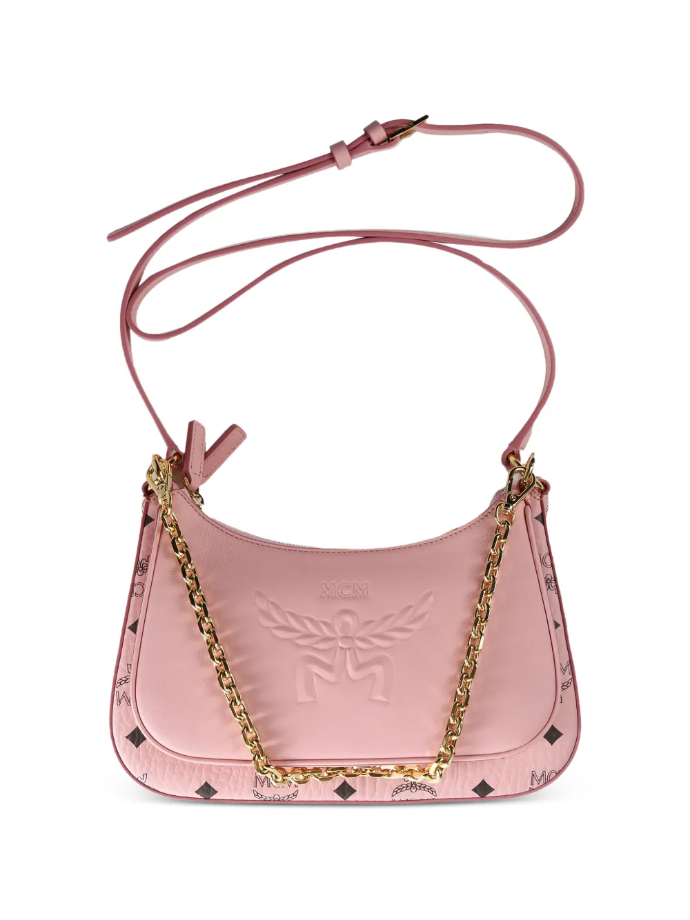 MCM Aren logo-embossed chain clutch bag - Rosa