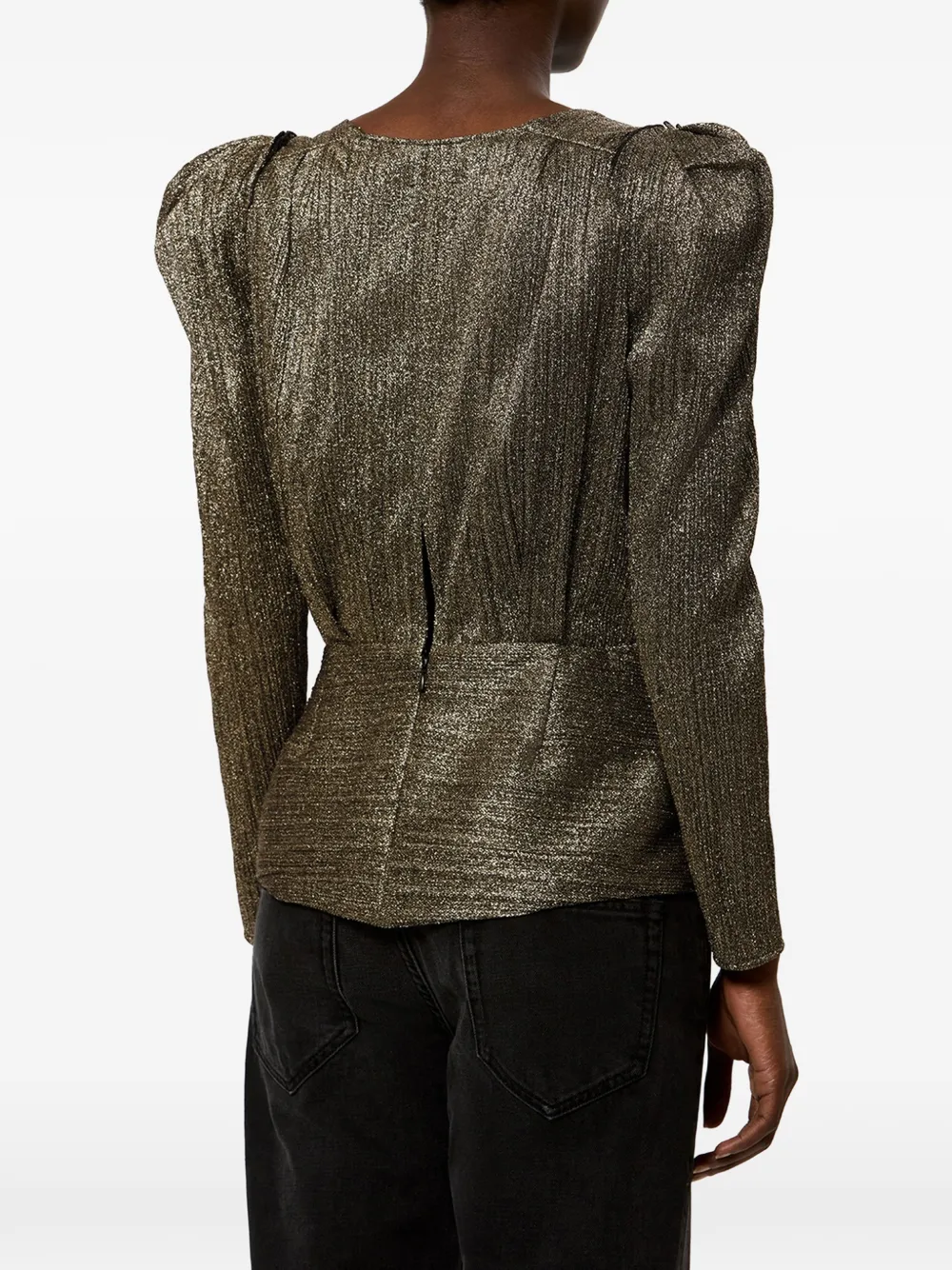 ISABEL MARANT Marlin blouse met gesmockte mouwen Goud