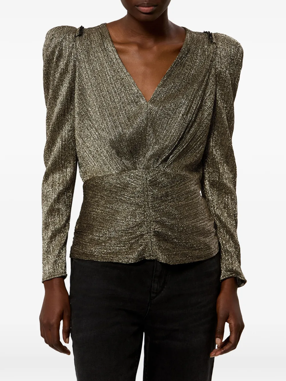  Isabel Marant Marlin Gathered-sleeves Blouse - Gold 